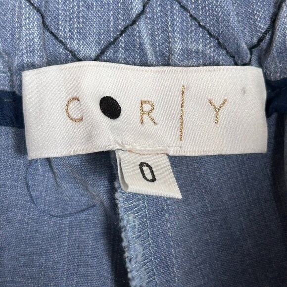 Corey Womens Sz 0 stretch denim pleated front cropped wide leg pants comfort - Picture 5 of 9